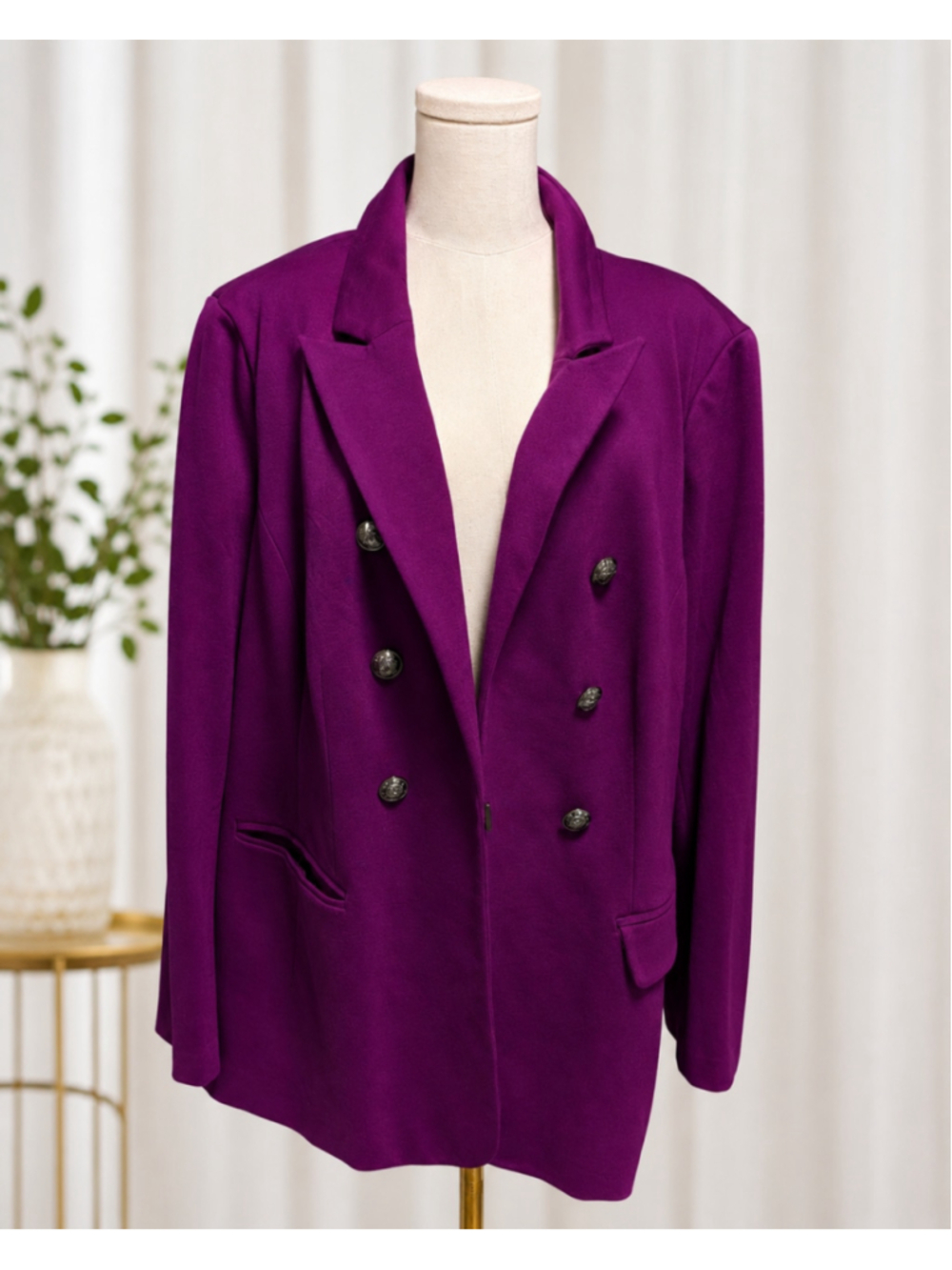 Lane Bryant Bryant Blazer Purple Double Breasted Career Jacket 24